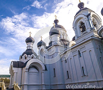 Shot of the domes of the orthodox church. Religion Stock Photo