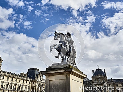 Shot of the equestrian statue of King Louis XIV Editorial Stock Photo