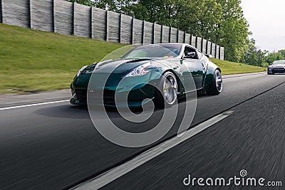 Shot of a fancy car on the road in a car show in Epping NH, United States Editorial Stock Photo