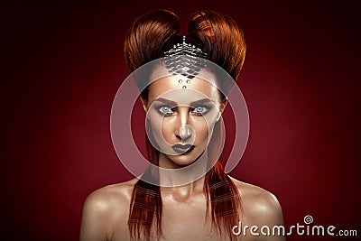 Shot of a futuristic young woman. Stock Photo