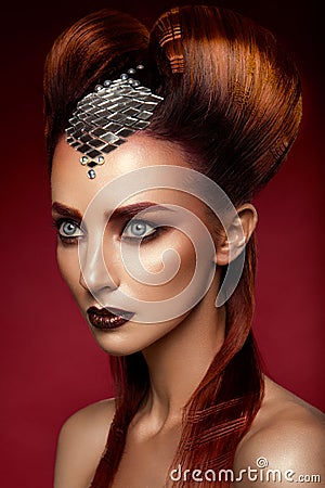 Shot of a futuristic young woman. Stock Photo