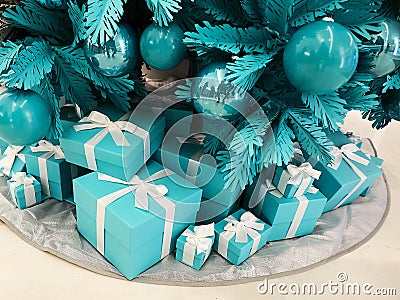 Shot of a group of boxes with presents Stock Photo