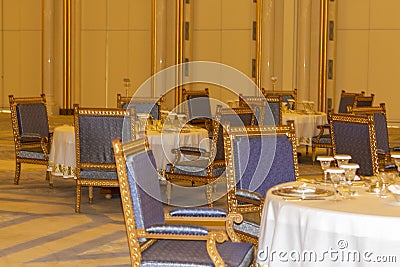 Shot of the luxurious dining hall. Hospitality Stock Photo