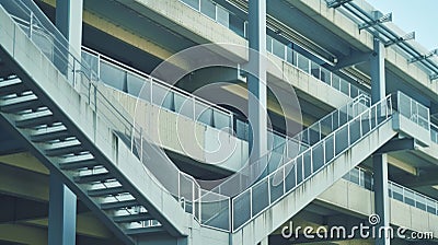 A shot of the multiple emergency exits located at different points around the stadium ensuring quick access for all Stock Photo