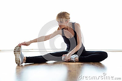 Patient doing exercise during physiotherapy session in physio room. Stock Photo