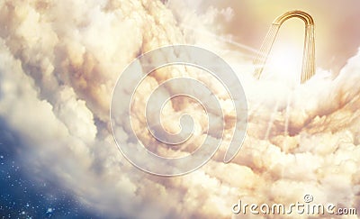 Infinite sky above the clouds. Shot of the Pearly Gates above the clouds. Stock Photo