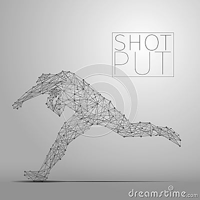 Shot putter gray Vector Illustration