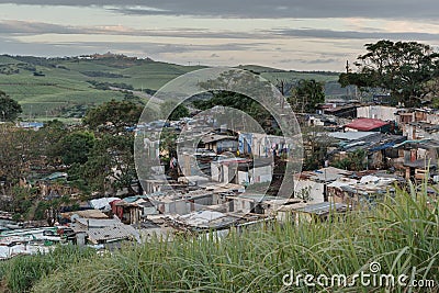 South Afircan informal settlement, shack dwellers Stock Photo