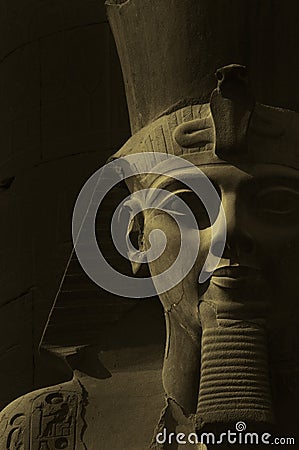 shot of the statue of queen Hatshepsut of ancient Egypt in the Temple of Karnak, Luxor, Egypt Stock Photo