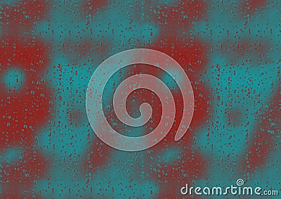 Shot of wet window texture, blurry red patterns on the background Stock Photo