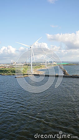 Shot of the wind mill or turbines for clean recycle energy Stock Photo