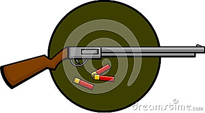 Shotgun and shells Vector Illustration