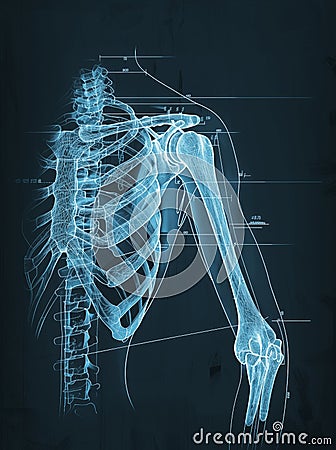 Shoulder joints. Shoulder anatomy. Frozen shoulder. Impingement. Medically illustration Stock Photo