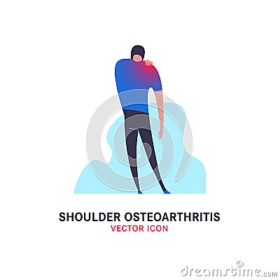 Shoulder osteoarthritis icon Vector Illustration