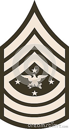 Shoulder pad military enlisted rank insignia of the USA Army SENIOR ENLISTED ADVISOR TO THE CHAIRMAN Vector Illustration