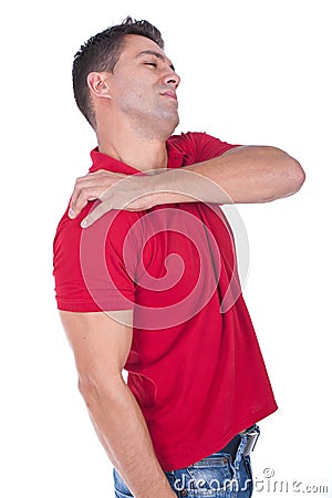 Shoulder pain Stock Photo