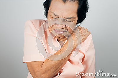 Shoulder Pain In An Elderly Person Stock Photo