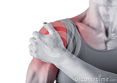 Shoulder pain Stock Photo