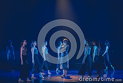 Shoulder by shoulder 2--Dance drama donkey get water Editorial Stock Photo