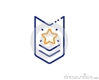 Shoulder strap stars line icon. Star award sign. Best rank. Vector Vector Illustration