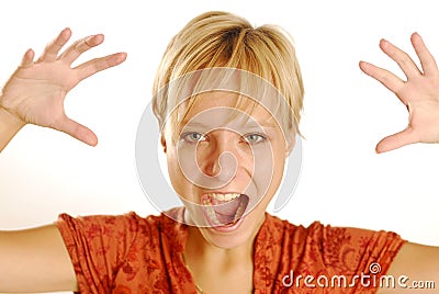 Shouting girl Stock Photo