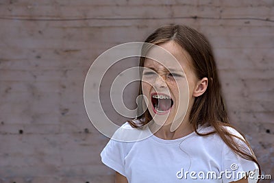 Shouting teenager girl Stock Photo