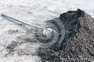 Shovel in dirt Stock Photo