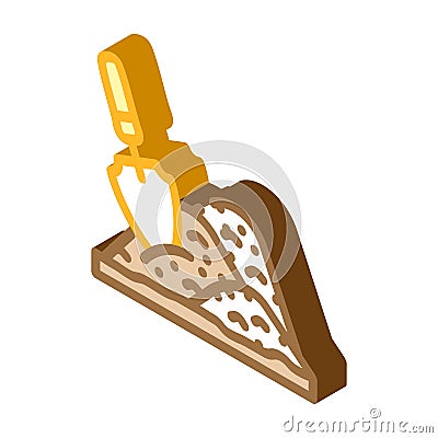 shovel in heap of peat isometric icon vector illustration Vector Illustration