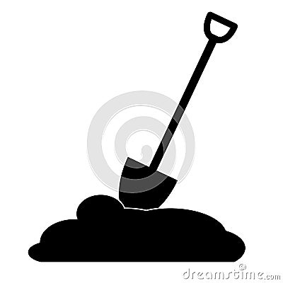 Shovel icon on white background. Work simple icon. Shovel in dirt sign. flat style Stock Photo