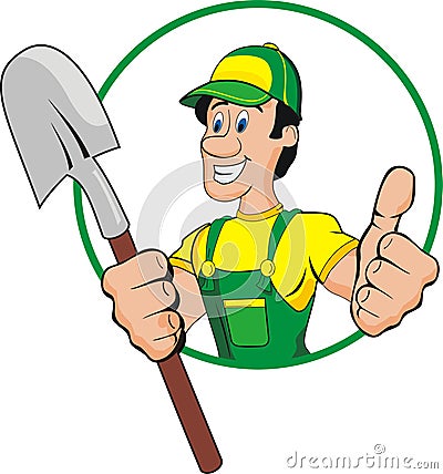 Shovel man Vector Illustration