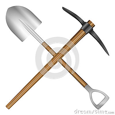 Shovel and mattock Vector Illustration