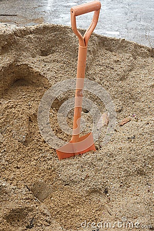Shovel (spade) and sand Stock Photo