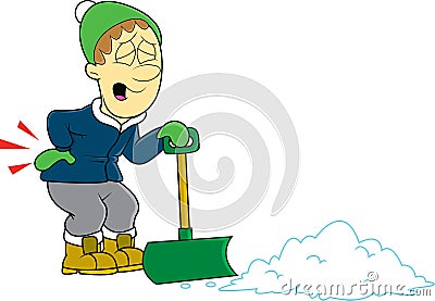 Shoveling snow Vector Illustration