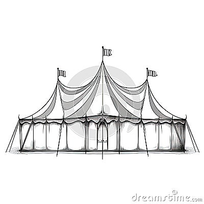 show circus tent ai generated Cartoon Illustration