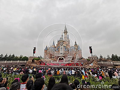 Show @ Disney Castle, Shanghai Disney land, China Editorial Stock Photo