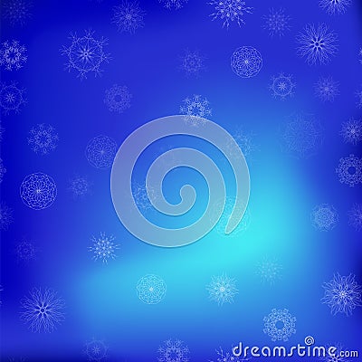 Show Flakes Seamless Pattern on Blue Sky Background Stock Photo