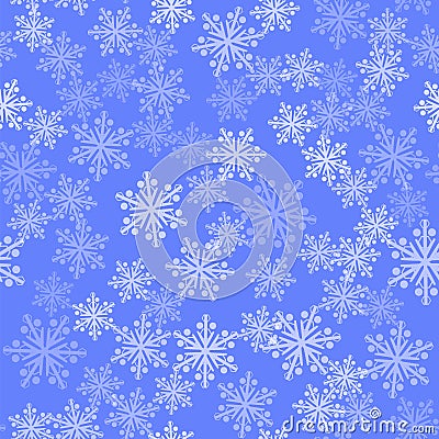 Show Flakes Seamless Pattern. Winter Texture Vector Illustration