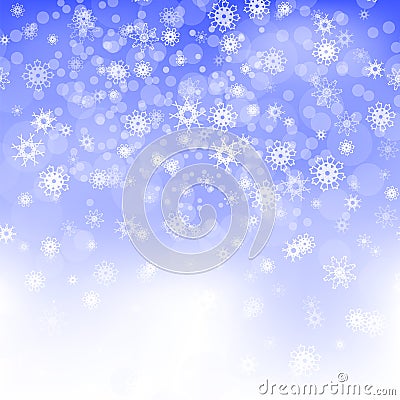 Show Flakes Winter Christmas Blurred Texture Vector Illustration