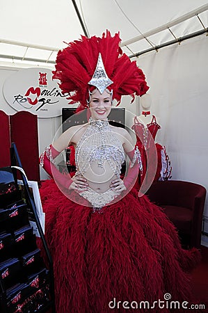 Show girl of Moulin rouge Editorial Stock Photo