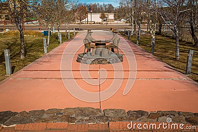 Show low Arizona Statue of famous card game. Stock Photo