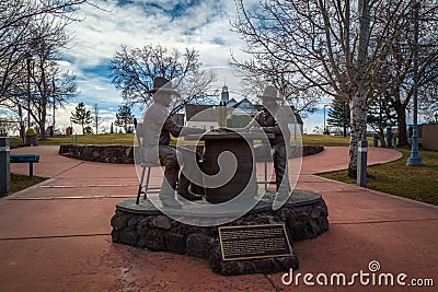 Show low Arizona Statue of famous card game. Stock Photo