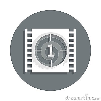 show movie count icon in badge style. One of Cinema collection icon can be used for UI, UX Stock Photo