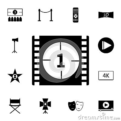 Show movie count icon. Detailed set of cinema icons. Premium quality graphic design icon. One of the collection icons Vector Illustration