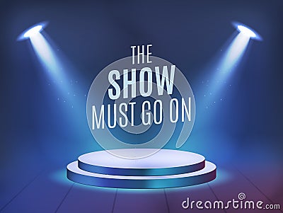 The Show Must Go On . High Quality Realistic Sportlight for your Design . Isolated Vector Elements Stock Photo