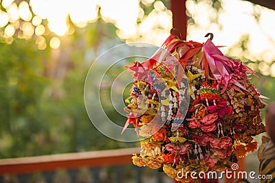 Show respect for sacred things by worshiping Stock Photo