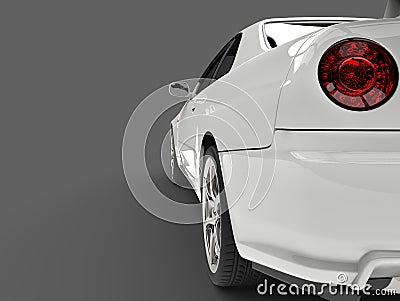 Show white urban sports car - taillight closeup shot Stock Photo