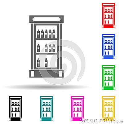 show-window with drinks multi color style icon. Simple glyph, flat vector of market icons for ui and ux, website or mobile Stock Photo