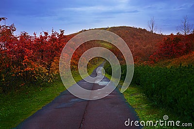 Showa-shinzan ,usu mountain peak viewpoint autumn color change s Stock Photo