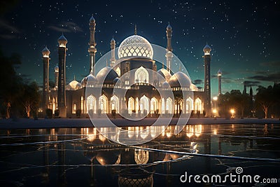 Showcase the architectural beauty of mosques and Stock Photo