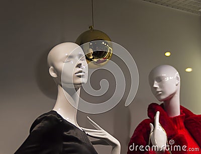 Showcase of an expensive clothing store Stock Photo